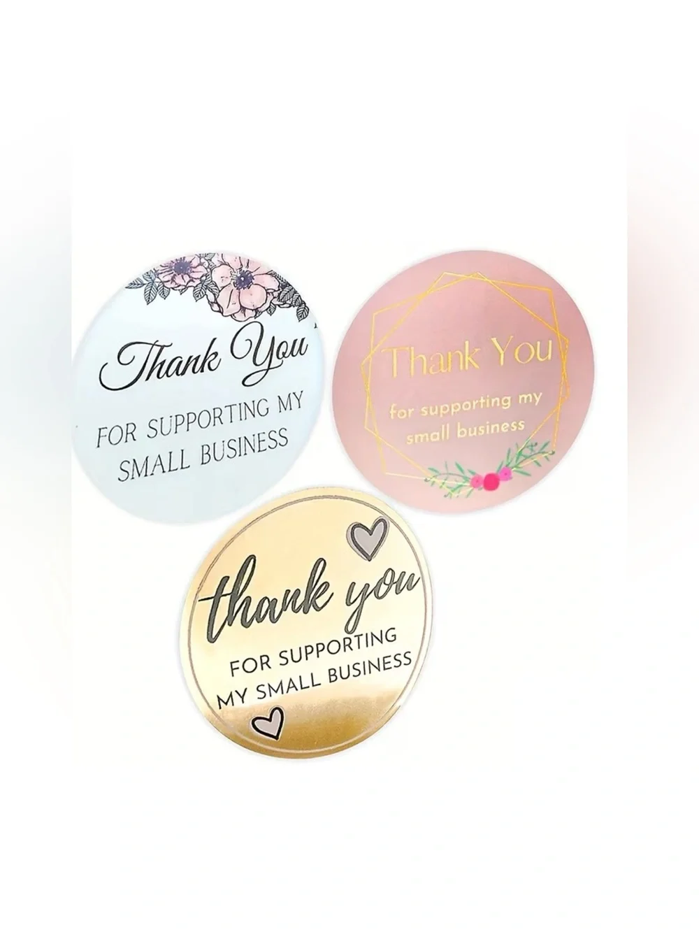 Thank You Sticker Boutique Quality  ~🆕~ 100~ in Pink, Gold, White~Self adhesive